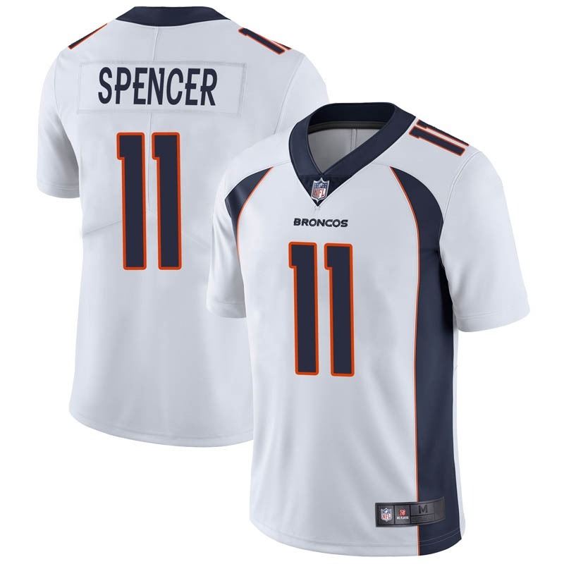 Men's Denver Broncos #11 Diontae Spencer White Vapor Untouchable Limited Stitched Jersey